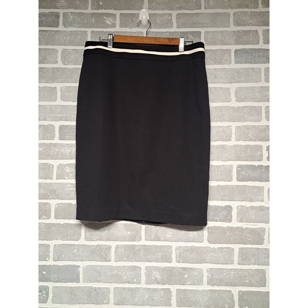 Talbots Womens Fabric Knit‎ In7 Italy Black Knee Lined Skirt NWT Size 12